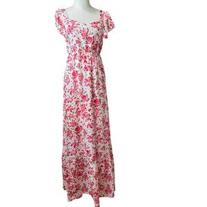 Skies Are Blue Floral Maxi Dress XS | NWT Boho Ruffle Sleeve Open-Back Sundress